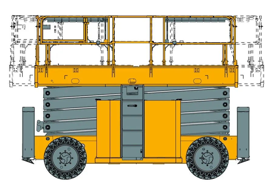 Løftediagram Compact HS18E PRO Saxlift Haulotte Zeppelin Rental