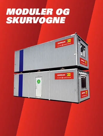 Moduler og skurvogne hos Zeppelin Rental