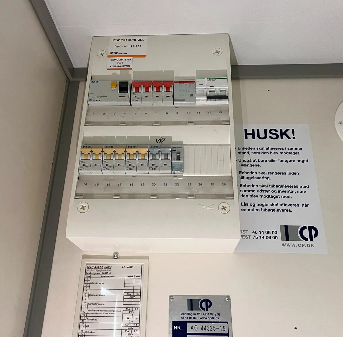 Hovedtavle i modul Zeppelin Rental Danmark