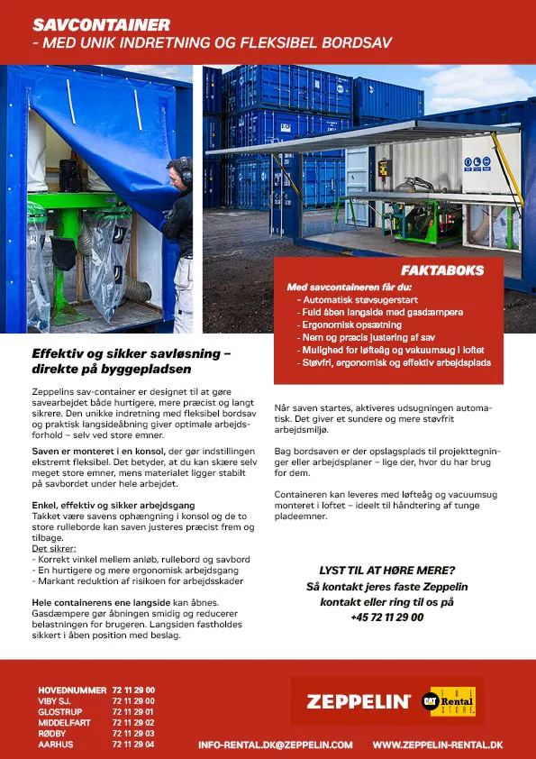 Savcontainer hos Zeppelin Rental